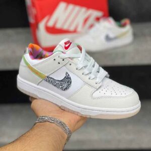 نایک دانک لو وایت مولتی کالر پیسلی Nike Dunk Low White Multi Color Paisley