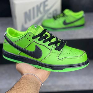 نایک اس بی دانک لو گرین دِ پاورپاف گرلس Nike Sb Dunk Low Green x The Powerpuff Girls